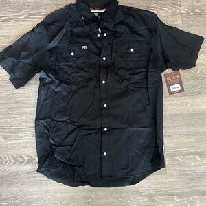 Men's Black Casual Button-Down Shirt
